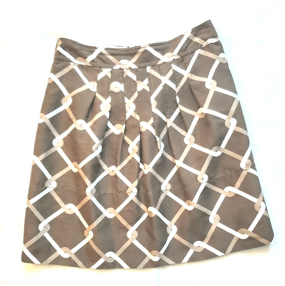 Banana Republic Brown Patterned Silk Skirt